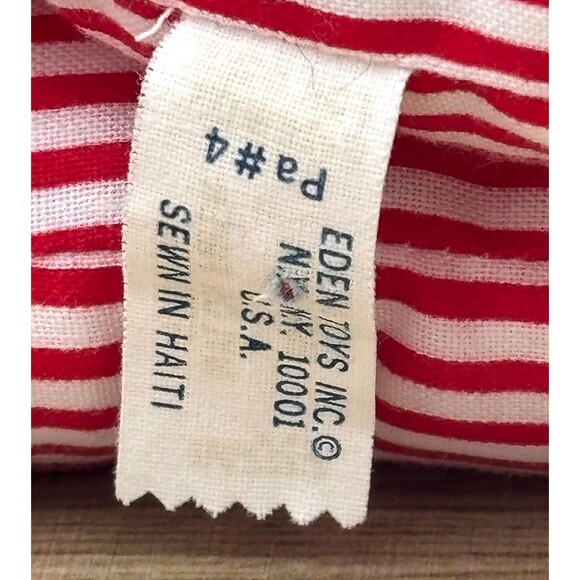 Vintage Eden Toys Red & White Striped Plush Mouse 18″ Soft Toy 1980-90s USA Made - Picture 7 of 15
